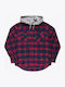 II Dress Blues Μακρυμάνικo Φανελένιο Overshirt σε Κανονική Γραμμή Καρό Κόκκινο
