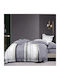 Borea Duvet Cover Set Cotton Satin Queen with 2 Pillowcases 220x240 Linen Multicolored