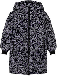 Name It Girls Quilted Coat Multicolour with Lining & Ηood