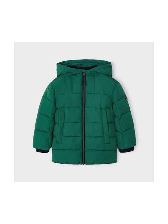 Mayoral Boys Quilted Coat Green with Ηood