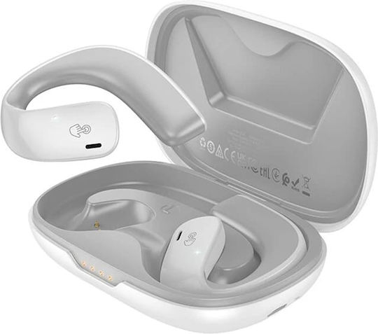 Hoco EQ4 In-ear Bluetooth Handsfree Ακουστικά με Θήκη Φόρτισης Λευκά