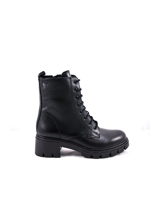 Ragazza Women's Leather Combat Boots Black