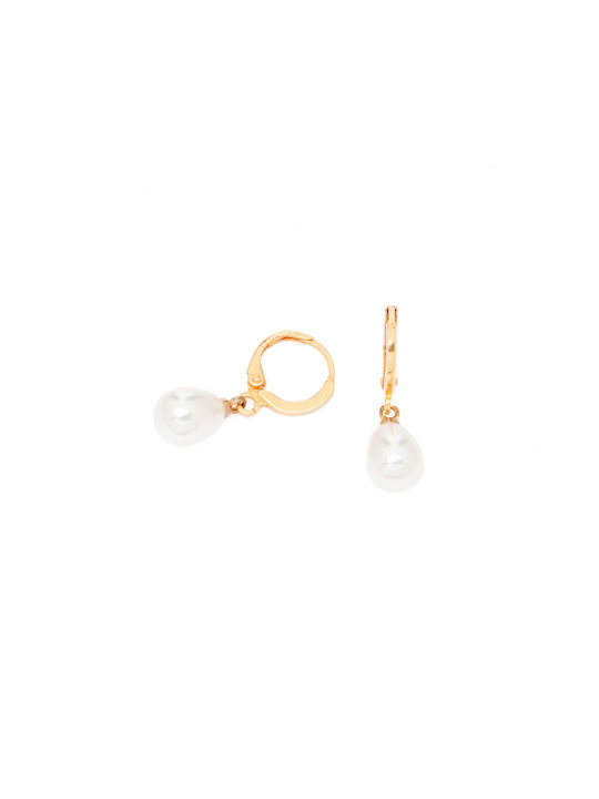 Philio Earrings Hoops Gold Plated with Pearls