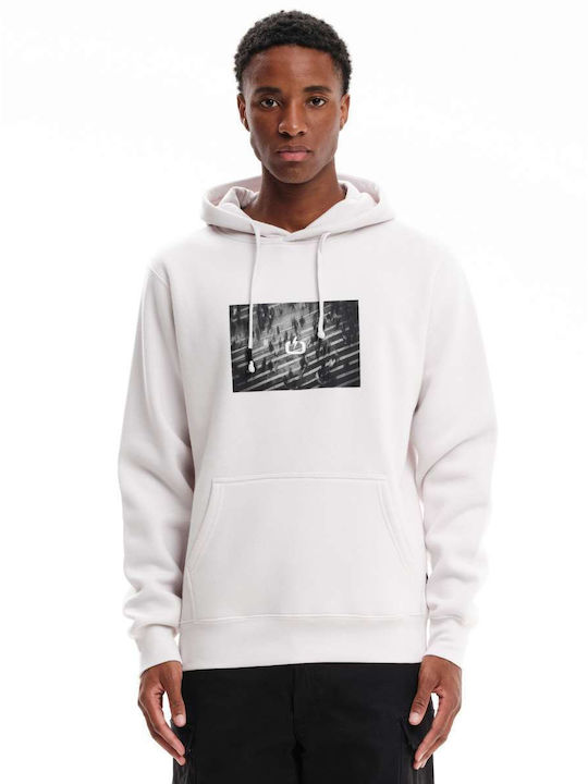 Emerson Herren Sweatshirt mit Kapuze und Taschen Weiß