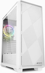 Sharkoon VS8 RGB Gaming Micro Tower Computer Case with Window Panel White