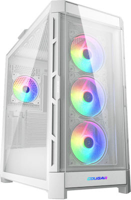 Cougar Duoface Pro RGB Gaming Midi Tower Computer Case with Window Panel White