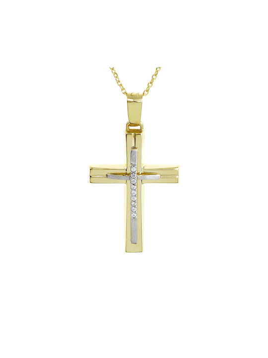 Ioannou24 Women's Gold Cross 9K with Chain