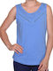 Heavy Tools Women's Summer Blouse Sleeveless Light Blue