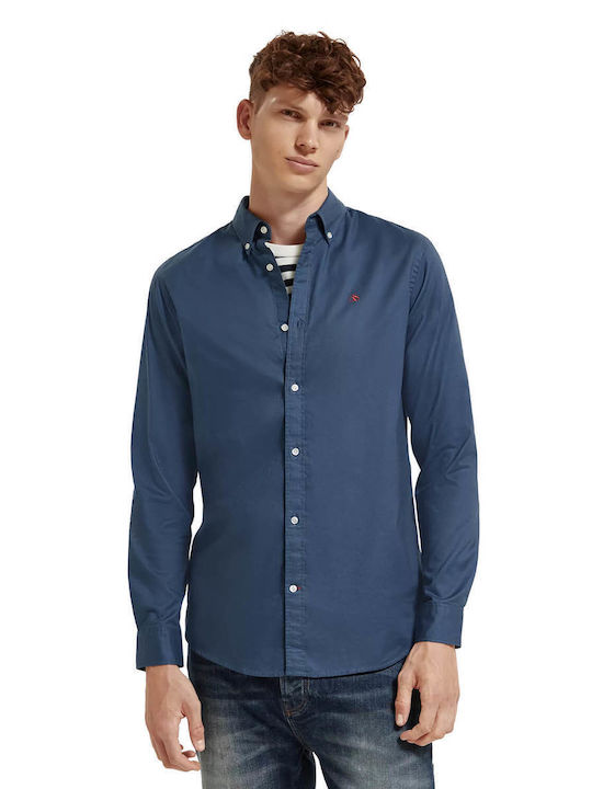 Scotch & Soda Men's Shirt Long Sleeve Blue