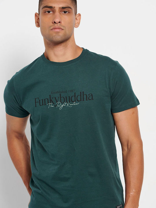 Funky Buddha Herren T-Shirt Kurzarm Deep Teal