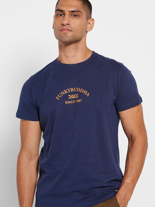 Funky Buddha Ανδρικό T-shirt Κοντομάνικο Midnight Blue