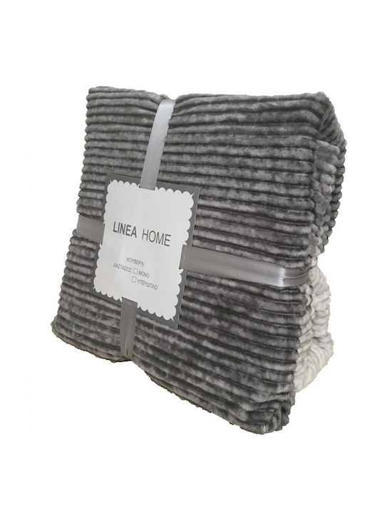 Linea Home Degrade Blanket Sherpa Fleece Double 200x220cm. Gray