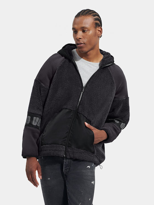 Ανδρική Ζακέτα Fleece με Κουκούλα Ink Multi