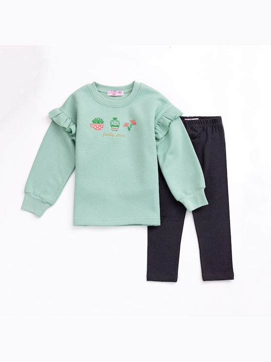 Funky Kids Set with Leggings Winter 2pcs Green