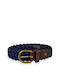 Scotch & Soda Men's Knitted Leather Belt Blue