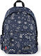 Legami Milano Schulranzen Rucksack Junior High-High School Blau mit Flaschenhalter 32Liter