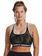 Under Armour Crossback Mid Print Women's Bra without Padding Green
