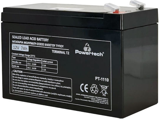 Powertech T2 Μπαταρία UPS με Χωρητικότητα 7Ah και Τάση 12V 1τμχ