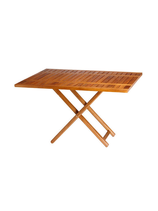 Garten- und Terrassentisch aus Teak Zusammenklappbar 120x40x75cm