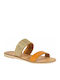 Women's Flat Sandals in Tabac Brown Color