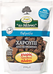 Παξιμάδια με Χαρούπι από Πετρόμυλο Χωρίς Πρόσθετο Αλάτι Το Μάννα (250g)