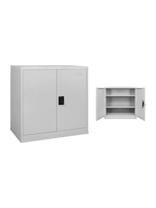 Doppelflügeliger Metallischer Gaalvanisierte Außenschrank mit Verriegelungsfunktion mit 2 Regalen 100x45x91cm 0,6mm/0,8mm