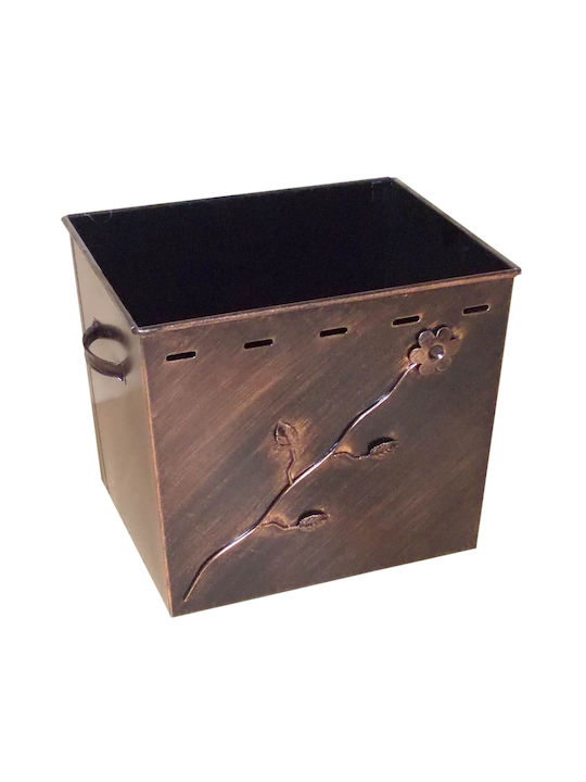 Thermogatz Μεταλλικό Καλάθι Αποθήκευσης Ξύλων 47x35x40cm Χάλκινο
