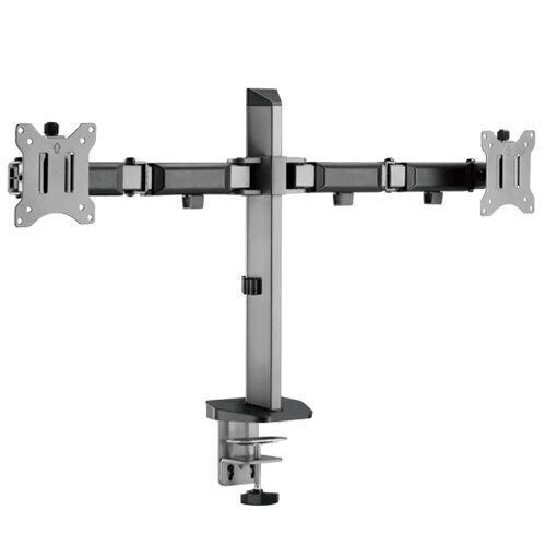White Shark Amenhotep II Desk Mount for 2 Screens up to 32 Inches Silver