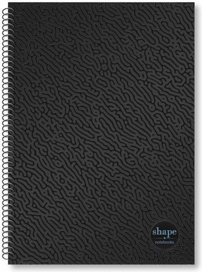 Shape Notebooks Σπιράλ Τετράδιο Ριγέ Β5 4 Θεμάτων SHAPE Μαύρο