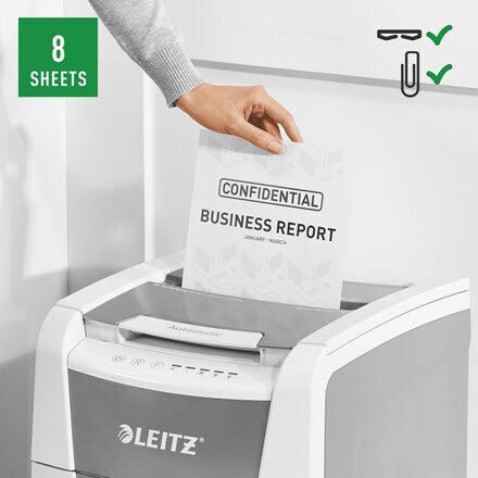 Leitz Aktevernichter IQ Querschnitt 8 Blätter mit Behälter 34Es