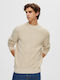 Selected Men's Long Sleeve Sweater Beige