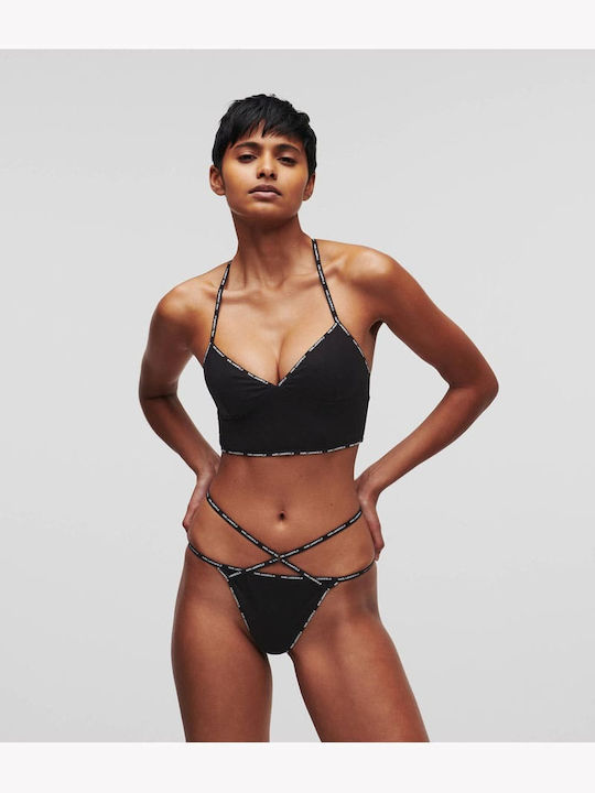 Karl Lagerfeld Mini Logo Femeie Alunecare Negru