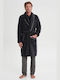 Vamp Men's Winter Fleece Pajama Robe Gray