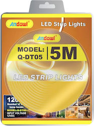 Andowl Ταινία LED Τροφοδοσίας 12V με Κίτρινο Φως Μήκους 5m