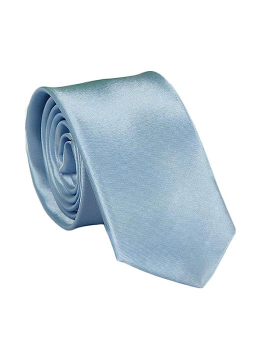 Synthetic Men's Tie Monochrome Light Blue