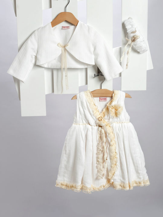 New Life Alb Set de Haine de Botez cu Rochie , ...
