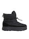 Leder Damenstiefel mit hohem Absatz & Gummizug Schwarz