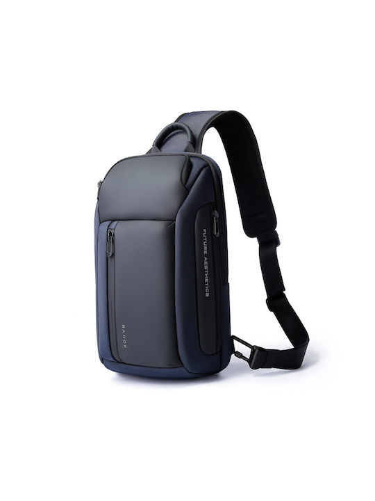 Bange Fabric Sling Bag with Zipper & Internal Compartments Black 20.5x10.5x36cm