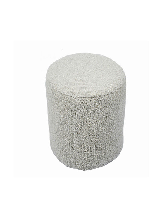 Stool For Living Room Upholstered with Fabric White 40x40x45cm