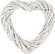 Palma Emporio Heart Wooden Decorative Wreath for DIY Crafts White 40x40cm