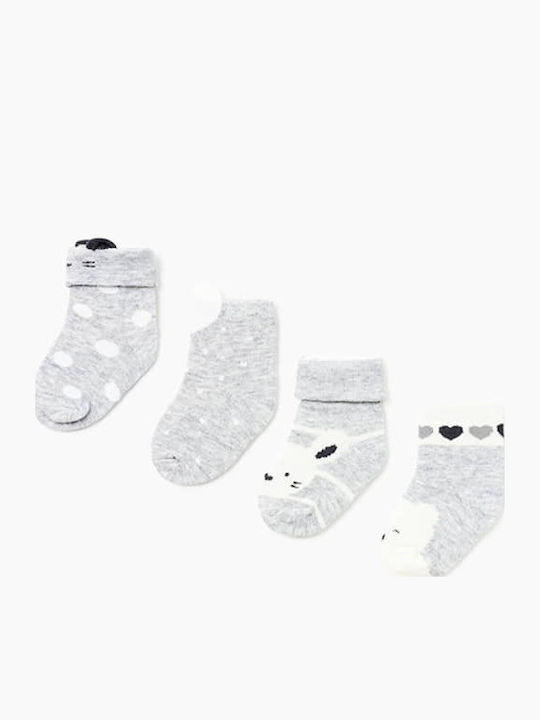 Mayoral Kids' Ankle Socks Gray 4 Pairs