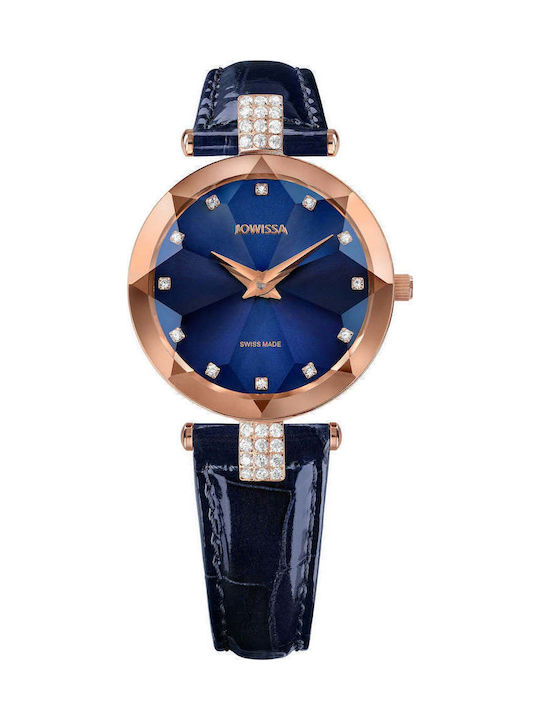 Jowissa Women's Watch with Navy Blue Leather Strap