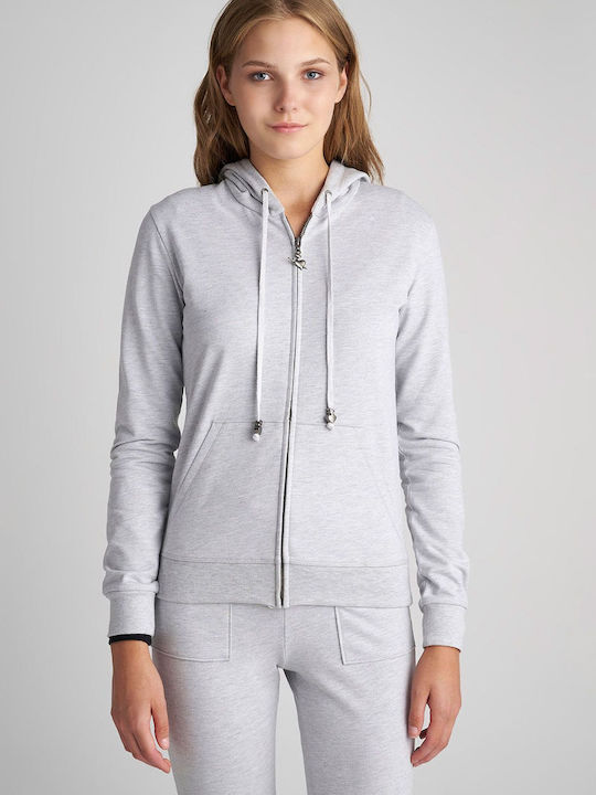 SugarFree Women's Hooded Cardigan Gray