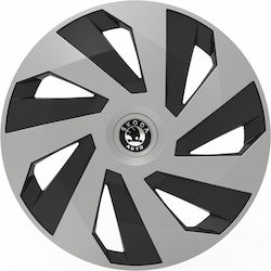 Versaco Car Hubcap Set with Skoda Emblem 15" 4pcs Silver /Black