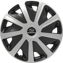 Versaco Auto Radkappen Set mit Marke Subaru 4Stück 15" Silber