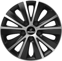 Versaco Car Hubcap Set with Isuzu Emblem 13" 4pcs Black