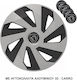 Versaco Auto Radkappen Set Vector mit Marke Peugeot 4Stück 15" Schwarz