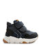 Leather Kids Boots with Velcro Navy Blue
