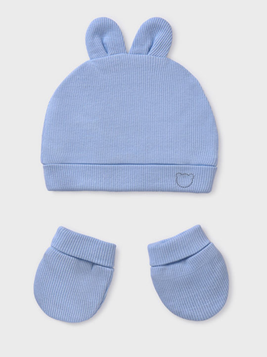 Kids Beanie Set with Gloves Fabric Light Blue for Newborn