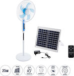 GloboStar SOLARE-FAN Autonomer Solar-Bodenventilator 25W 2 Leistungsfunktionen mit AC 220-240V oder mit Photovoltaik-Panel 9V 15W 85357